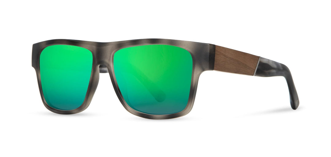Matte Pearl Grey*Walnut*HD Plus Polarized Green Flash | CAMP Cliff Matte Pearl Grey Walnut Sunglasses