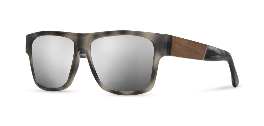 Matte Pearl Grey*Walnut*Basic Polarized Silver Mirror + Matte Pearl Grey*Walnut*HD Plus Polarized Silver Mirror | CAMP Cliff Matte Pearl Grey Walnut Sunglasses