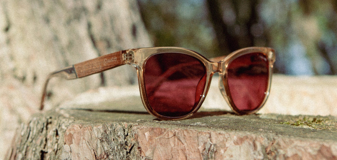 Desert*Walnut*Basic Polarized Rose + Desert*Walnut*HD Plus Polarized Rose | CAMP Cove Desert Walnut Sunglasses