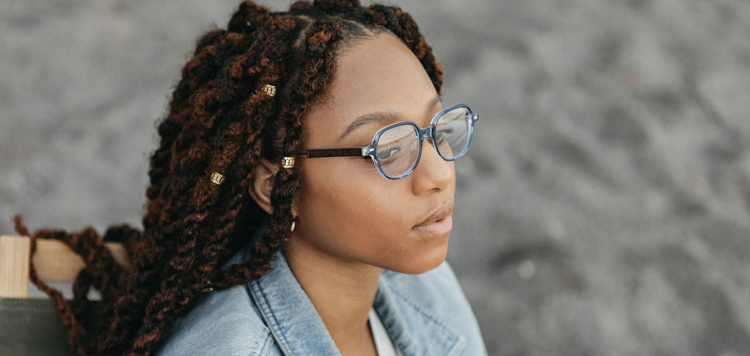 Blue Moon*Elm Burl*frames only + Blue Moon*Elm Burl*rx | Shwood Finn Acetate RX Eyeglasses Blue Moon