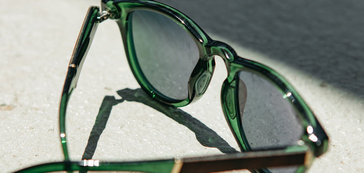 Emerald*Elm Burl*Lite Grey + Emerald*Elm Burl*Lite Plus Polarized Grey | Shwood Francis ACTV Sunglasses Emerald