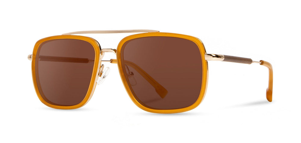 Caramel Gold*Walnut*Brown Fade + Caramel Gold*Walnut*Brown Fade Polarized | Shwood Grant Acetate Sunglasses Caramel Gold