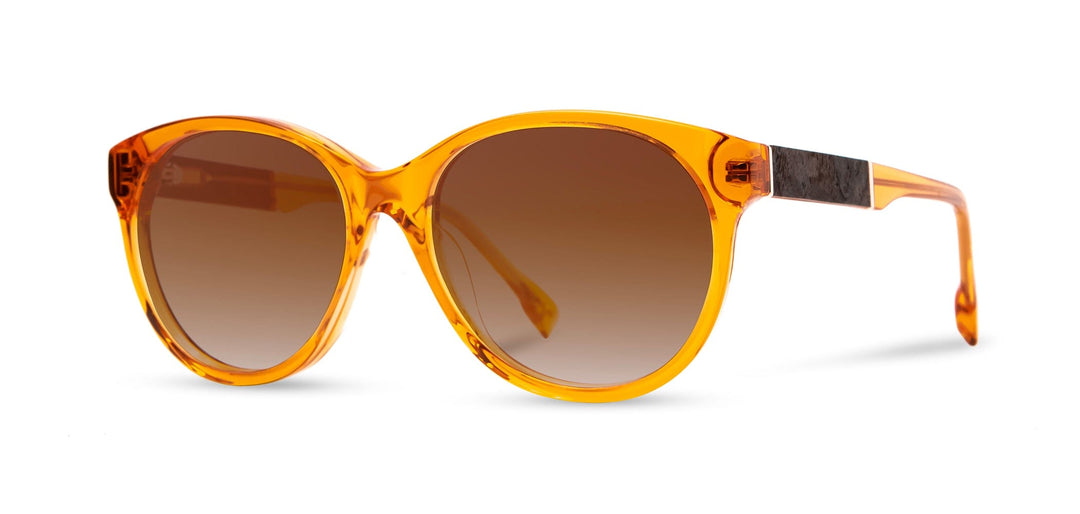 Tangerine*Elm Burl*Brown Fade Polarized | Shwood Madison Acetate Sunglasses