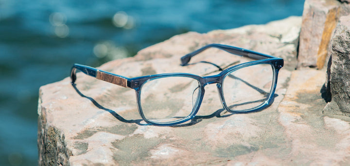 Denim*Elm Burl*frames only | Shwood Odell RX Eyeglasses Denim