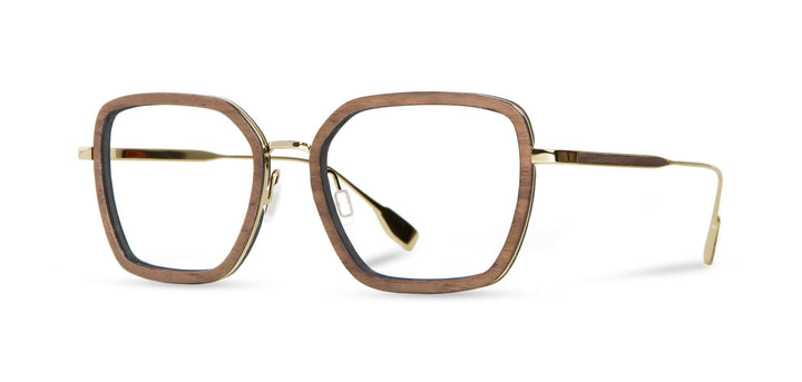 Gold*Walnut*frames only | Shwood Sophie Metal RX Eyeglasses Gold