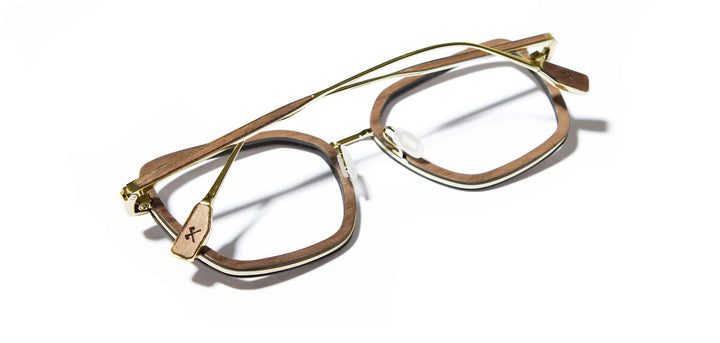 Gold*Walnut*frames only | Shwood Sophie Metal RX Eyeglasses Gold