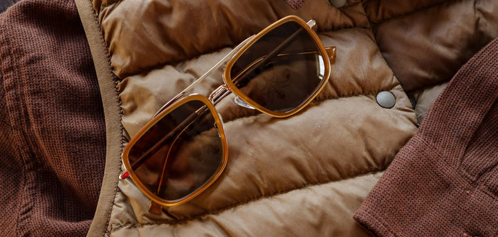 Caramel Gold*Walnut*Brown Fade + Caramel Gold*Walnut*Brown Fade Polarized | Shwood Grant Acetate Sunglasses Caramel Gold