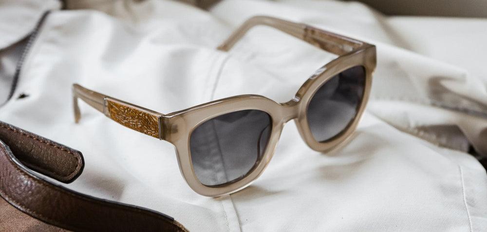 Ivory*Mushroom*Grey Fade + Ivory*Mushroom*Grey Fade Polarized | Shwood Lorane Acetate Sunglasses Ivory