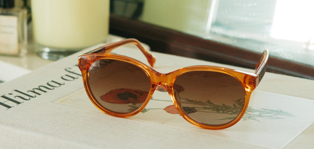 Tangerine*Elm Burl*Brown Fade Polarized | Shwood Madison Acetate Sunglasses