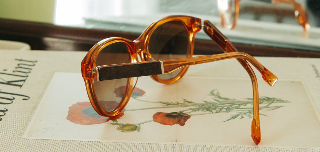 Tangerine*Elm Burl*Brown Fade Polarized | Shwood Madison Acetate Sunglasses