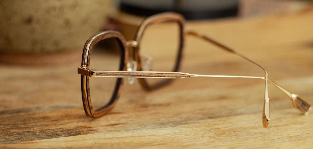 Gold*Walnut*frames only | Shwood Sophie Metal RX Eyeglasses Gold