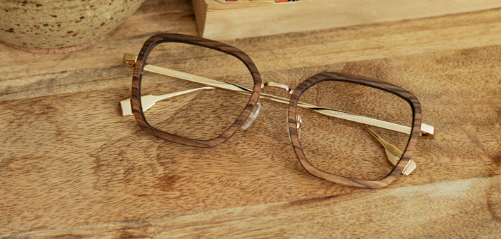 Gold*Walnut*frames only | Shwood Sophie Metal RX Eyeglasses Gold