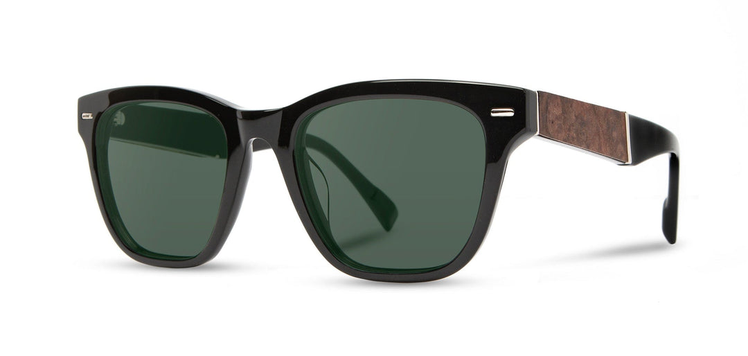 Black*Elm Burl*G15 + Black*Elm Burl*G15 Polarized | Shwood Ankeny Acetate Sunglasses Black