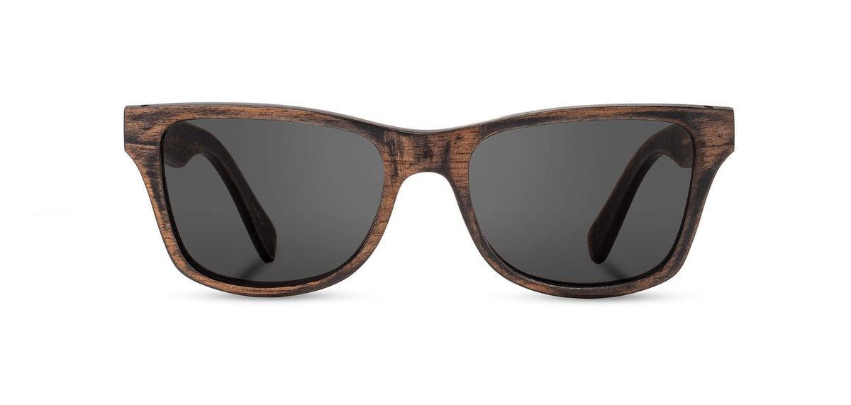 Shwood - Canby Distressed Dark Walnut / Grey Polarized Sunglasses