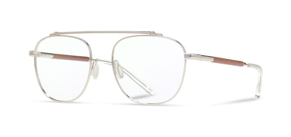 Silver*Mahogany*frames only + Silver*Mahogany*rx | Shwood Dayton Metal RX Eyeglasses Silver