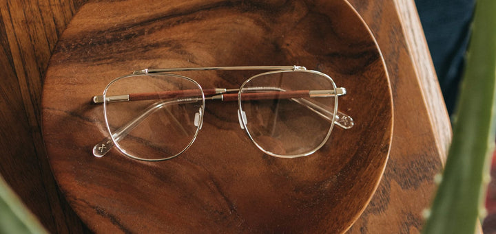 Silver*Mahogany*frames only + Silver*Mahogany*rx | Shwood Dayton Metal RX Eyeglasses Silver