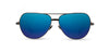 Black Chrome*Mahogany*Blue Flash Polarized | Shwood Redmond Metal Sunglasses Black Chrome