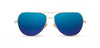Gold*Ebony*Blue Flash Polarized | Shwood Redmond Metal Sunglasses Gold