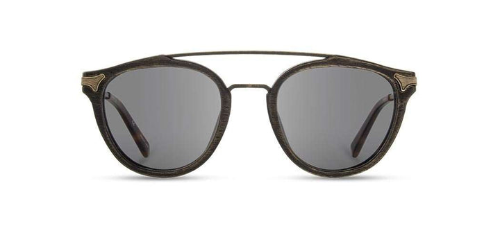 Distressed Dark Walnut*Grey + Distressed Dark Walnut*Grey Polarized | Shwood Kinsrow Wood Sunglasses