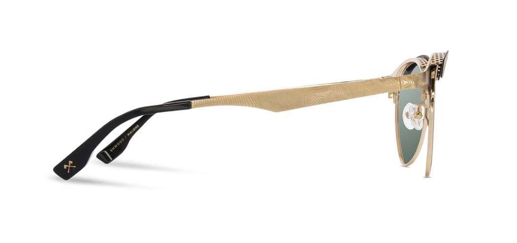 Obsidian and Gold*G15 Polarized | Shwood Malone Metal Sunglasses Obsidian