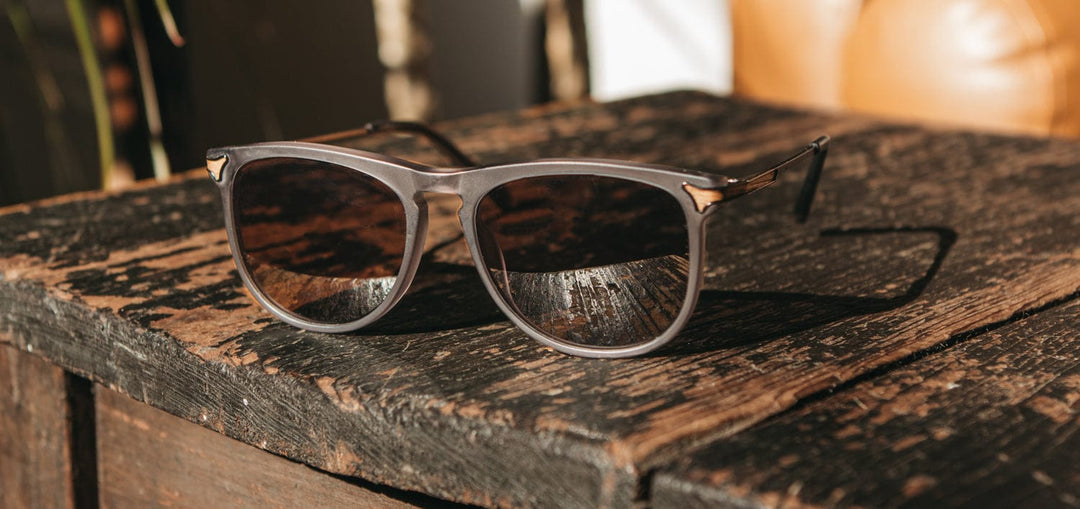 Matte Smoke*Walnut*Grey + Matte Smoke*Walnut*Grey Polarized | Shwood Keller Acetate Sunglasses Matte Smoke