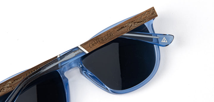 Lake*Engraved Walnut*Basic Polarized Blue + Lake*Engraved Walnut*HD Plus Polarized Blue | CAMP Arrowcrest Lake Sunglasses