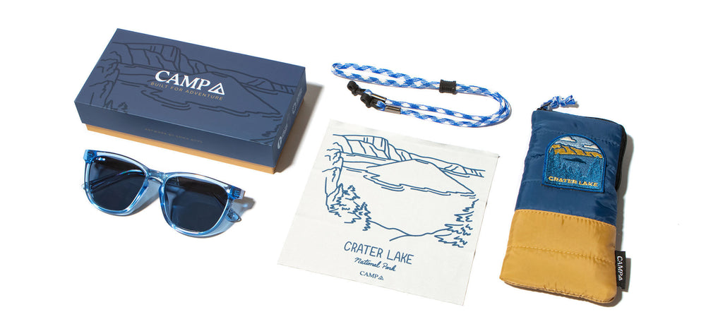 Lake*Engraved Walnut*Basic Polarized Blue + Lake*Engraved Walnut*HD Plus Polarized Blue | CAMP Arrowcrest Lake Sunglasses