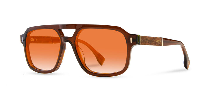 Rust*Mushroom*Amber Fade + Rust*Mushroom*Amber Fade Polarized | Shwood Auburn Acetate Sunglasses Rust