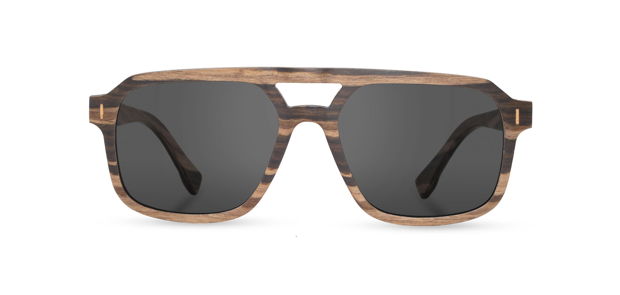 Striped Ebony*Grey+ Striped Ebony*Grey Polarized | Shwood Auburn Wood Sunglasses Striped Ebony