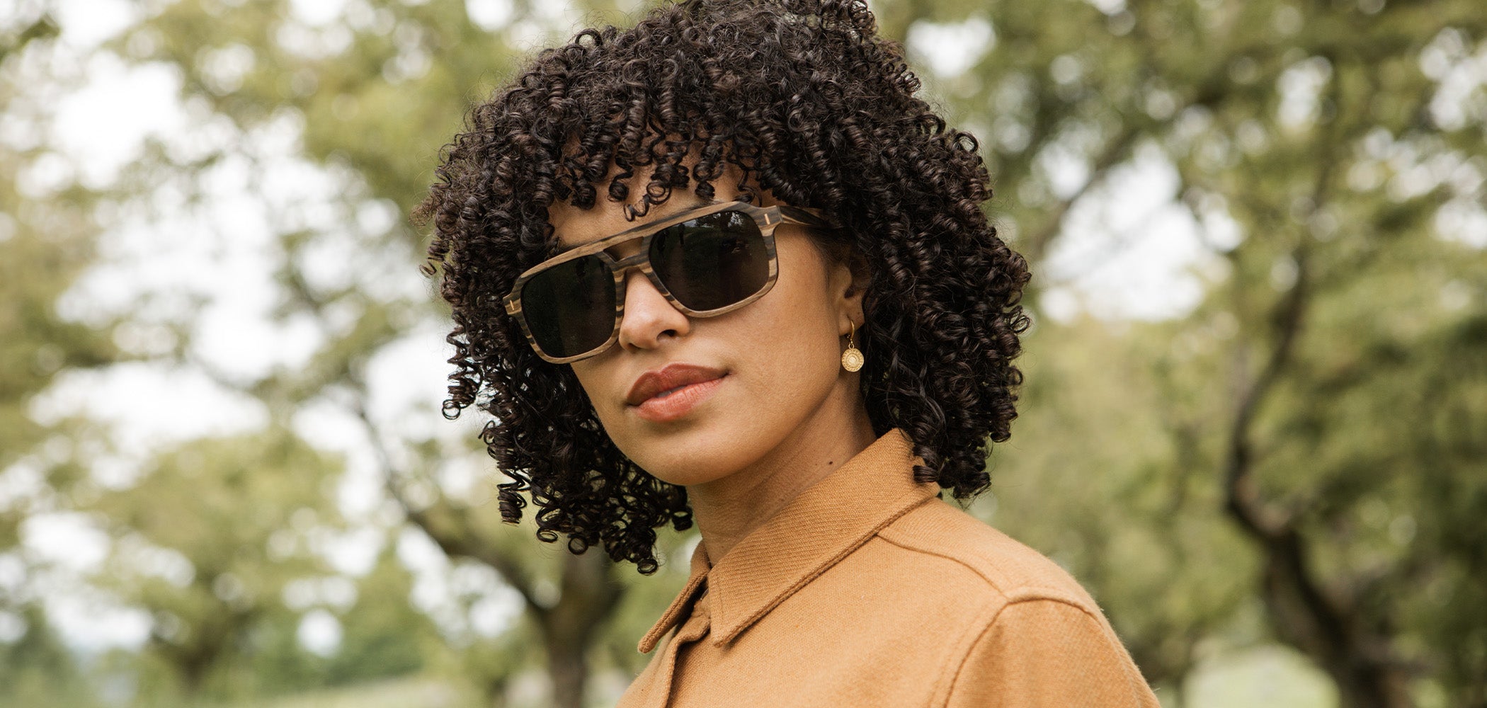 Striped Ebony*Grey+ Striped Ebony*Grey Polarized | Shwood Auburn Wood Sunglasses Striped Ebony