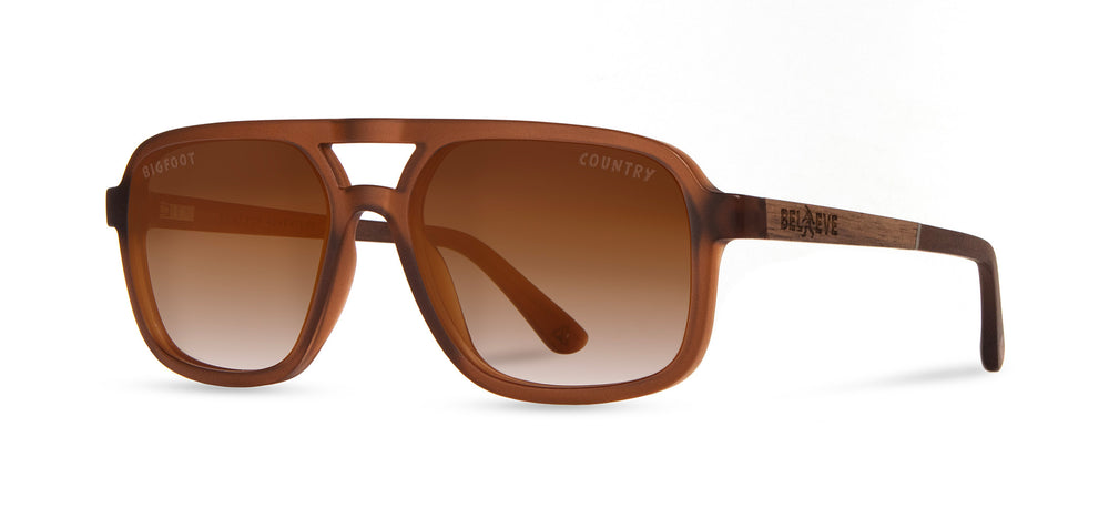 Matte Mud*Walnut*Basic Polarized Brown Fade + Matte Mud*Walnut*HD Plus Polarized Brown Fade | CAMP Glacier Bigfoot Sunglasses