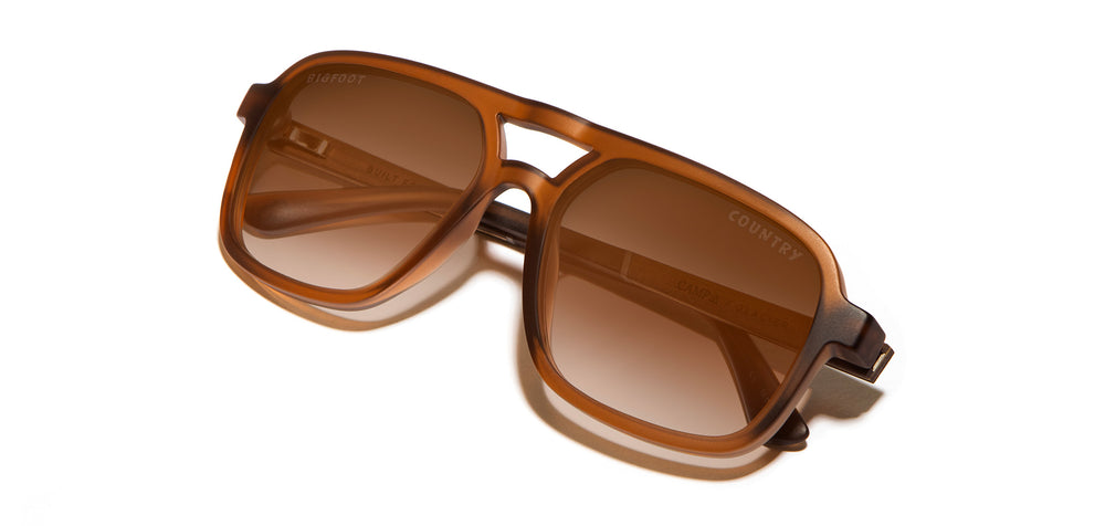 Matte Mud*Walnut*Basic Polarized Brown Fade + Matte Mud*Walnut*HD Plus Polarized Brown Fade | CAMP Glacier Bigfoot Sunglasses
