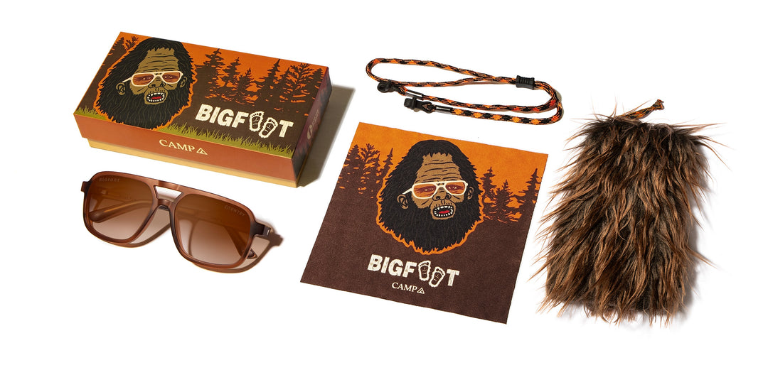 Matte Mud*Walnut*Basic Polarized Brown Fade + Matte Mud*Walnut*HD Plus Polarized Brown Fade | CAMP Glacier Bigfoot Sunglasses