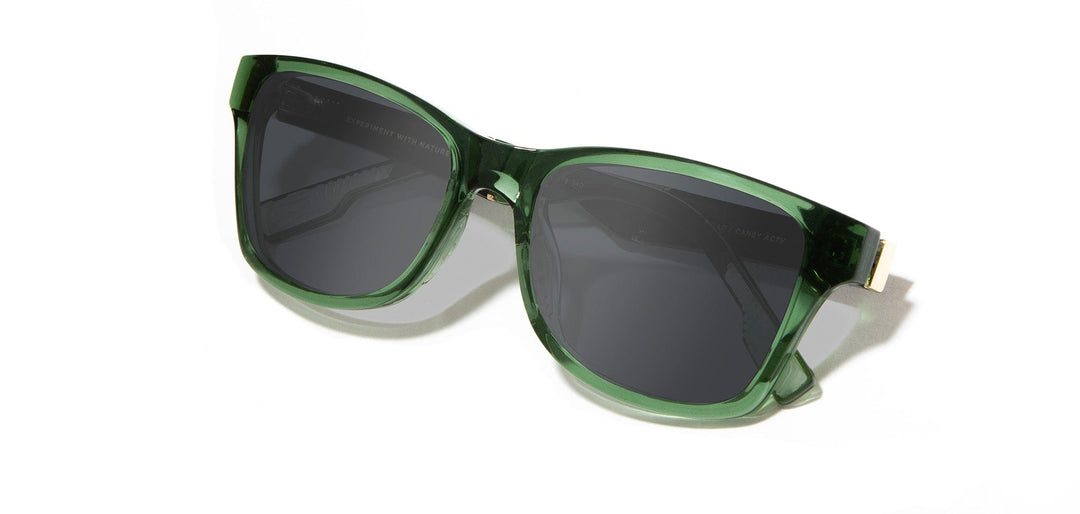 Emerald*Elm Burl*Lite Grey + Emerald*Elm Burl*Lite Plus Polarized Grey | Shwood Canby ACTV Sunglasses Emerald
