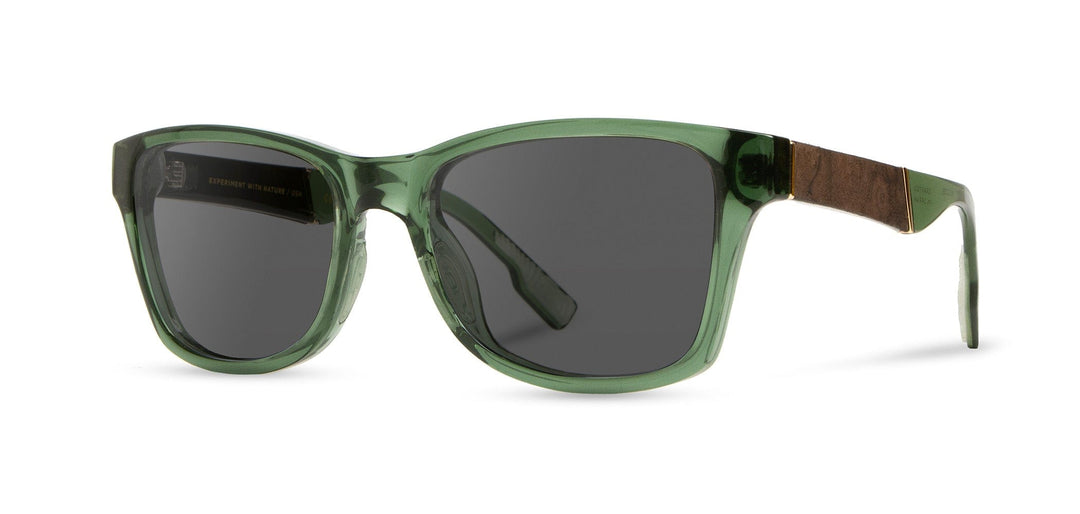 Emerald*Elm Burl*Lite Grey + Emerald*Elm Burl*Lite Plus Polarized Grey | Shwood Canby ACTV Sunglasses Emerald