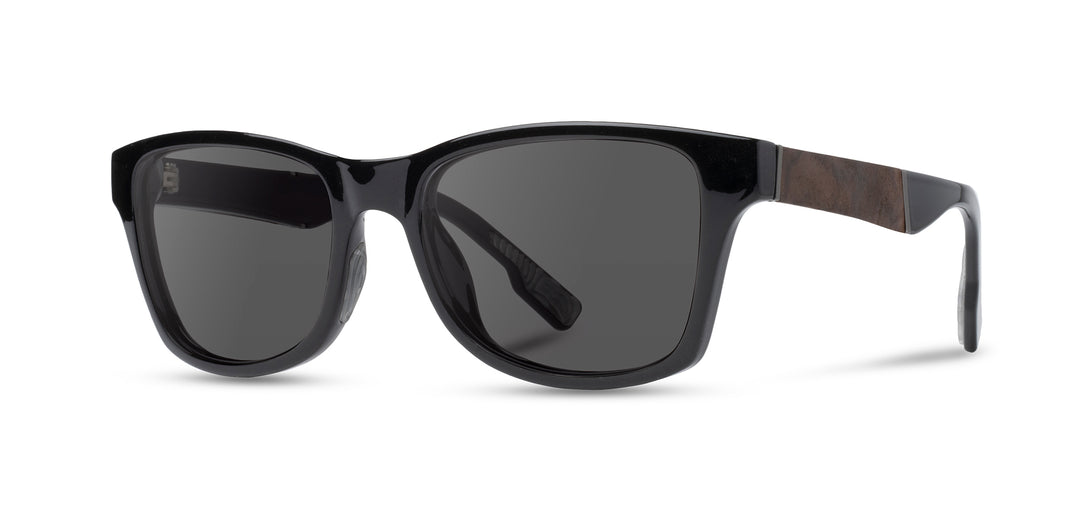 Black*Elm Burl*Lite Grey + Black*Elm Burl*Lite Plus Polarized Grey | Shwood Canby ACTV Sunglasses Black