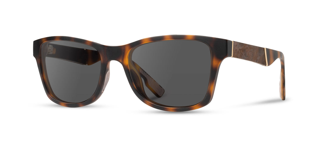 Matte Brindle*Elm Burl*Lite Grey + Matte Brindle*Elm Burl*Lite Plus Polarized Grey | Shwood Canby ACTV Sunglasses Matte Brindle