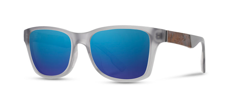 Matte Smoke*Elm Burl*Lite Plus Polarized Blue Flash | Shwood Canby ACTV Sunglasses Matte Smoke