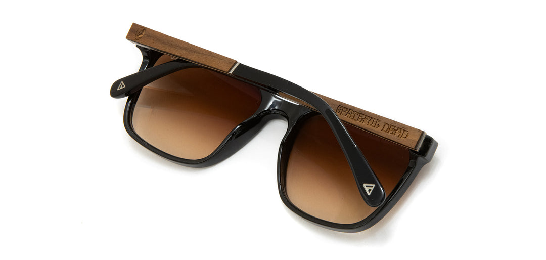 Black*Walnut*Basic Polarized Brown Fade + Black*Walnut*HD Plus Polarized Brown Fade + Black*Walnut*rx | CAMP Crag Black Grateful Dead Stealie Sunglasses