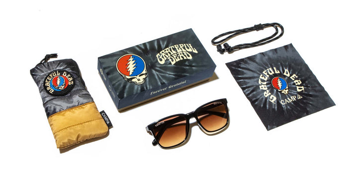 Black*Walnut*Basic Polarized Brown Fade + Black*Walnut*HD Plus Polarized Brown Fade + Black*Walnut*rx | CAMP Crag Black Grateful Dead Stealie Sunglasses