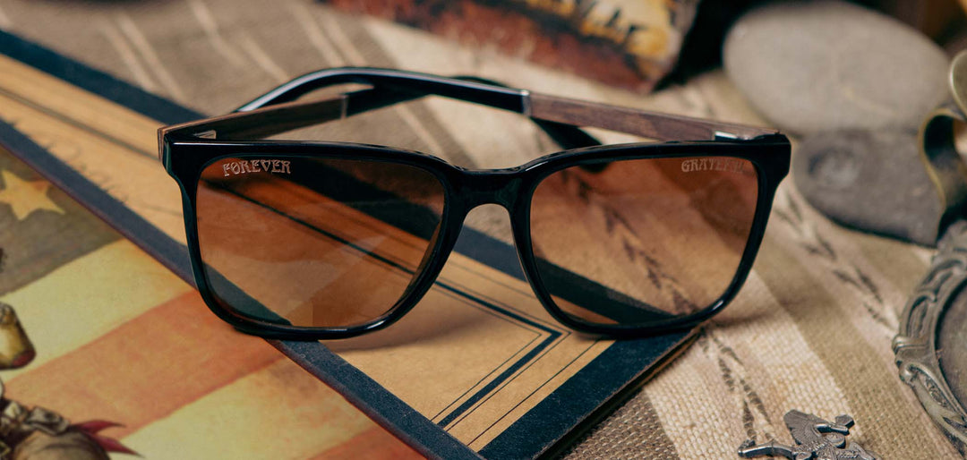 Black*Walnut*Basic Polarized Brown Fade + Black*Walnut*HD Plus Polarized Brown Fade + Black*Walnut*rx | CAMP Crag Black Grateful Dead Stealie Sunglasses