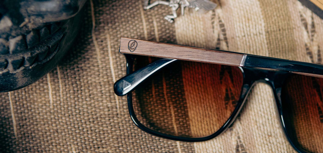 Black*Walnut*Basic Polarized Brown Fade + Black*Walnut*HD Plus Polarized Brown Fade + Black*Walnut*rx | CAMP Crag Black Grateful Dead Stealie Sunglasses