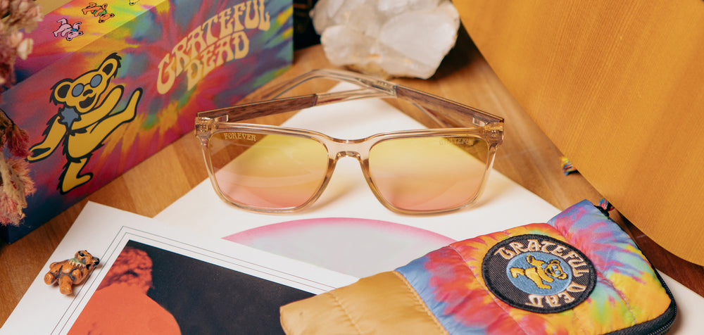 Desert*Walnut*Basic Polarized Sunrise + Desert*Walnut*HD Plus Polarized Sunrise + Desert*Walnut*rx | CAMP Crag Desert Grateful Dead Bears Sunglasses