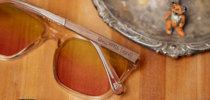 Desert*Walnut*Basic Polarized Sunrise + Desert*Walnut*HD Plus Polarized Sunrise + Desert*Walnut*rx | CAMP Crag Desert Grateful Dead Bears Sunglasses