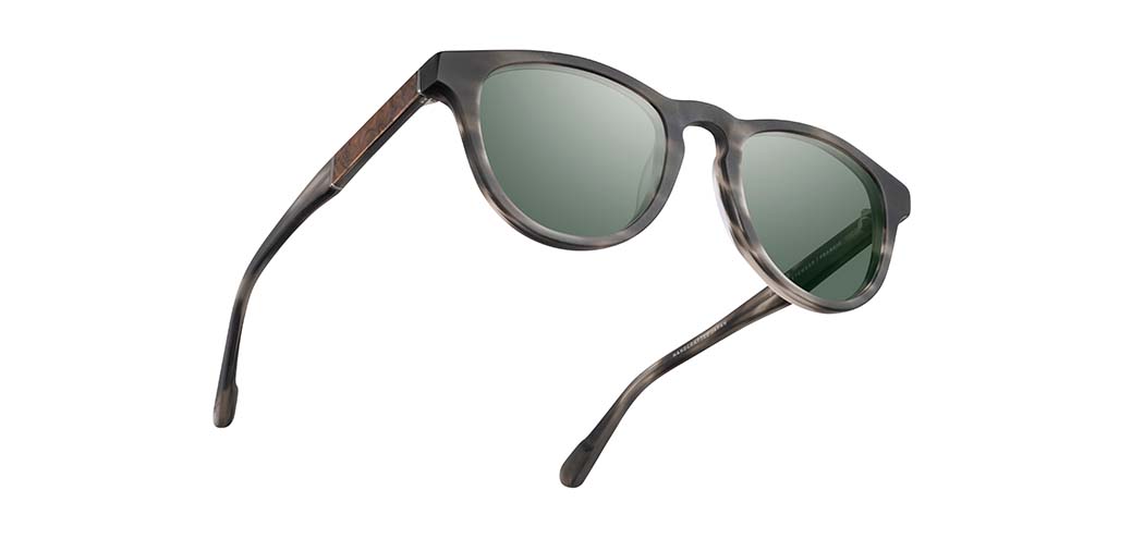 Matte Grey*Elm Burl*Green Polarized | Shwood Francis Acetate Sunglasses Matte Grey