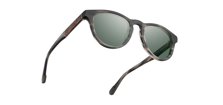 Matte Grey*Elm Burl*Green Polarized | Shwood Francis Acetate Sunglasses Matte Grey