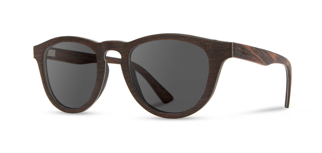 Dark Walnut*Grey + Dark Walnut*Grey Polarized | Shwood Francis Wood Sunglasses Dark Walnut