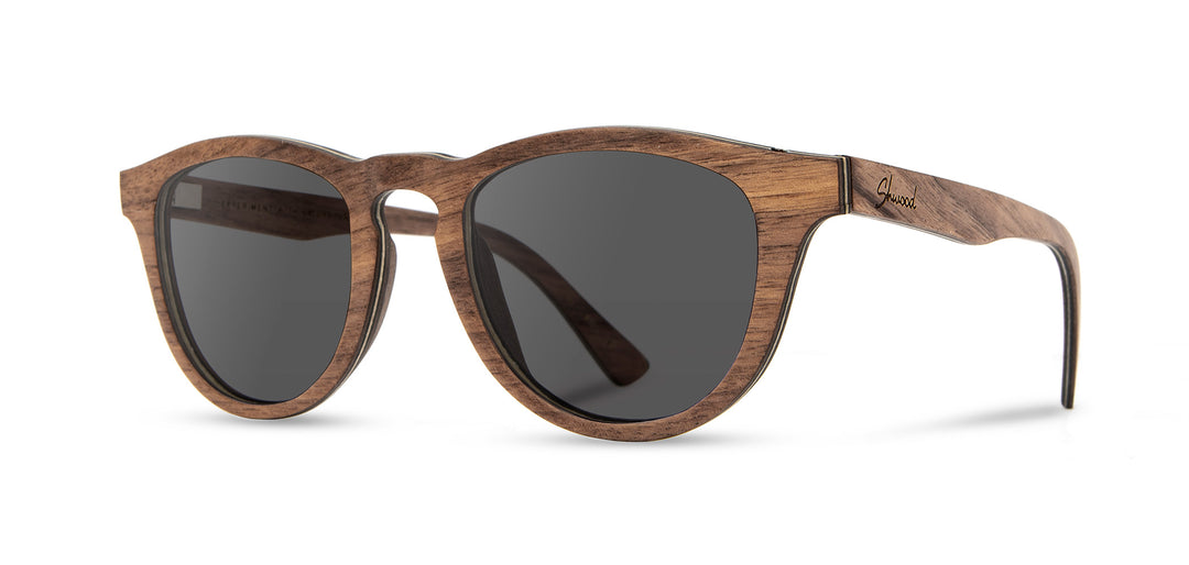 Walnut*Grey + Walnut*Grey Polarized | Shwood Francis Wood Sunglasses Walnut