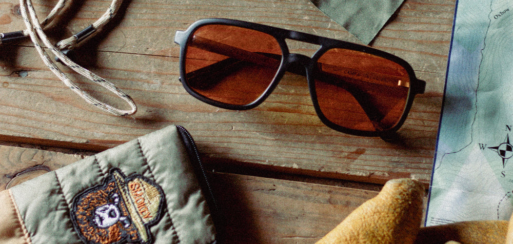 Matte Black*Walnut*Basic Polarized Amber + Matte Black*Walnut*HD Plus Polarized Amber | CAMP Glacier Matte Matte Black Walnut Sunglasses