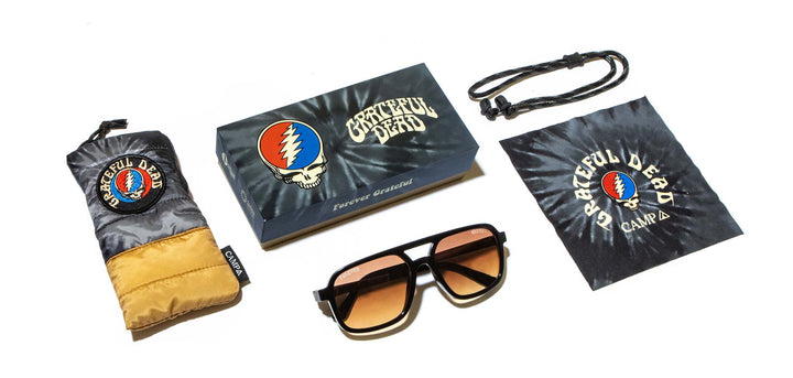 Black*Walnut*Basic Polarized Brown Fade + Black*Walnut*HD Plus Polarized Brown Fade + Black*Walnut*RX | CAMP Glacier Grateful Dead Stealie Sunglasses